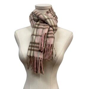 Burberry London Blush Pink Nova Check Cashmere Scarf – 100% Cashmere – EUC